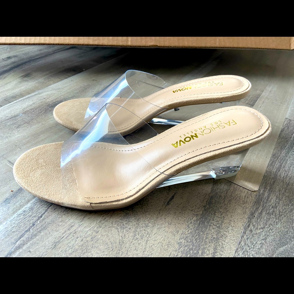 Fashion Nova Acrylic Low Wedge